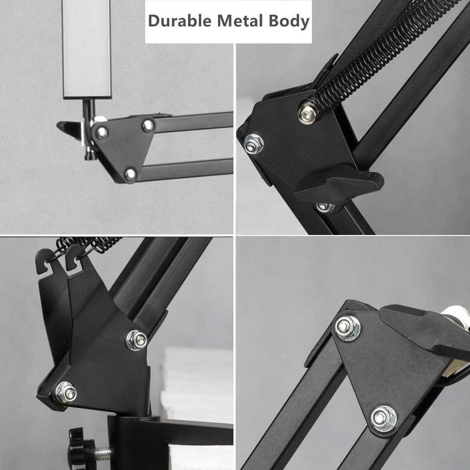 decoración y accesorios - Lámpara de escritorio LED de brazo oscilante de metal, con 3 modos de color, 2