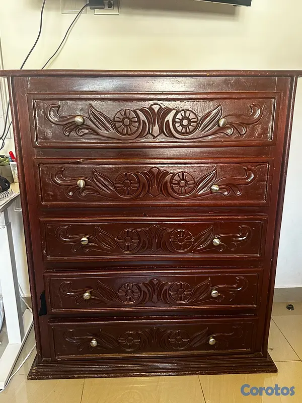 muebles y colchones - Biuro de 5 gavetas en caoba  4