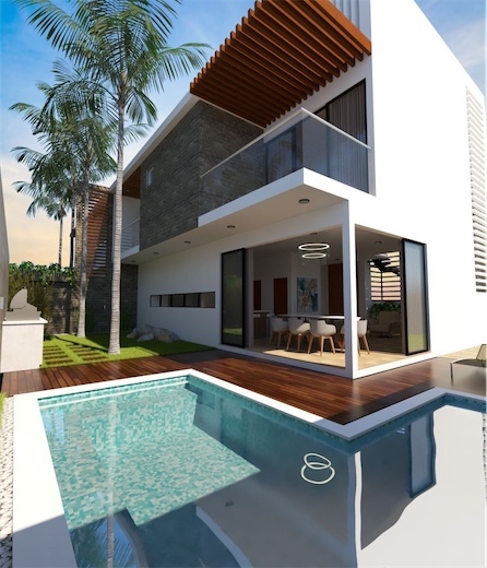 casas vacacionales y villas - Venta de villas en Downtown Punta Cana entrega con línea blanca y piscina 6