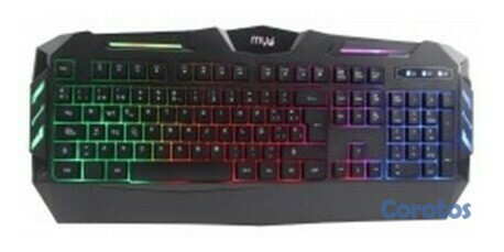 computadoras y laptops - TECLADO GAMING ILUMINADO MYO SERIE 5, USB, LED, BACKLIGHTING RAINBOW. ESPAÑOL