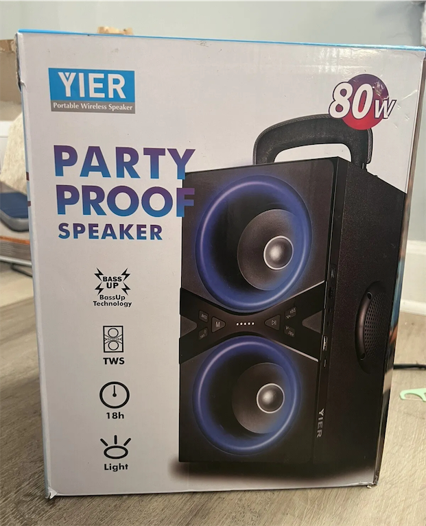 camaras y audio - YIER Party Proof 80w Portable Bluetooth Speaker, Wireless TWS 3