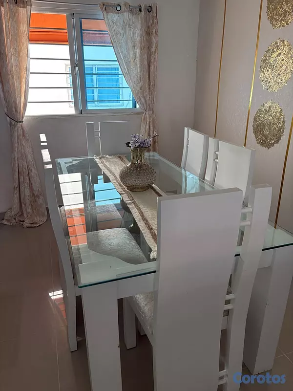 decoración y accesorios - Comedor de 6 sillas de roble laqueado  3