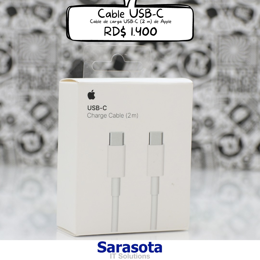 computadoras y laptops - Cable de carga USB-C (2 m) de Apple (Somos Sarasota)