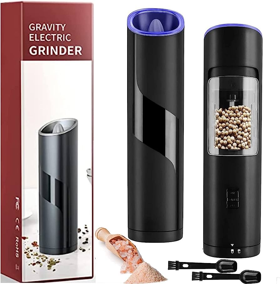 cocina - Molinillo electrico por gravedad de sal o pimienta con luz led salt and pepper 2