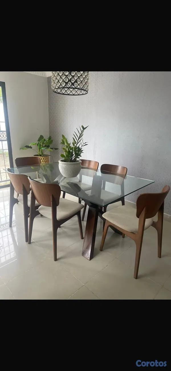 muebles y colchones - Mesa tope de cristal  3