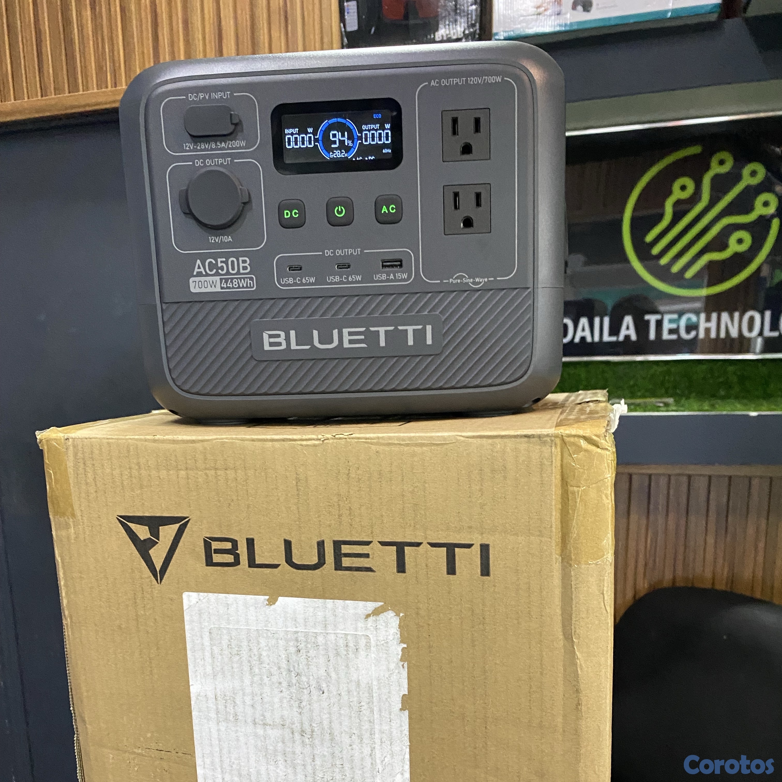 plantas e inversores - BLUETTI AC50B 700W 448Wh Portable Power Station LiFePO4  1