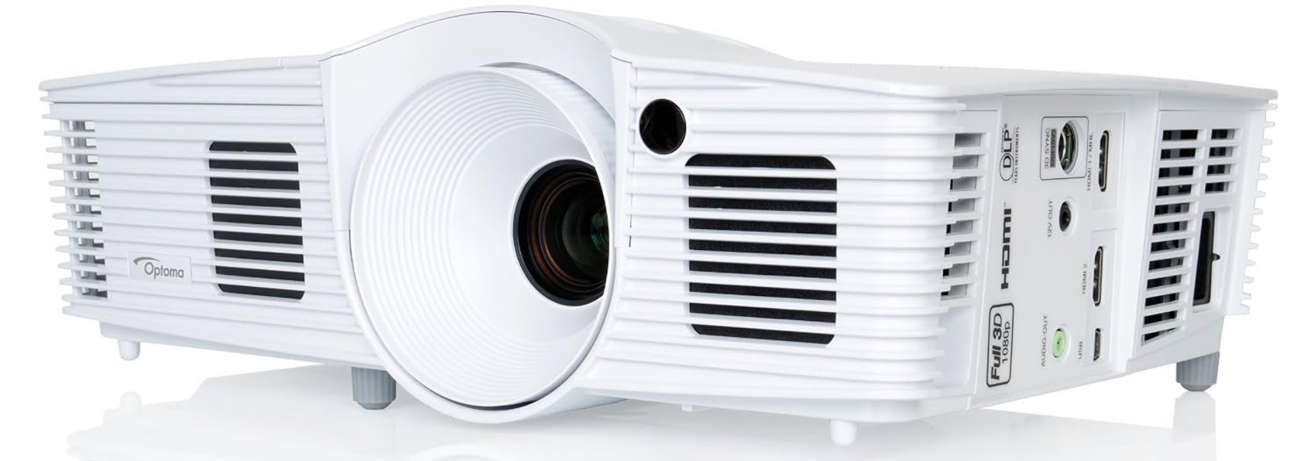 otros electronicos - Proyector Optoma hd26 1080p 3D, con su base, y con pantalla fija 88 pulgadas