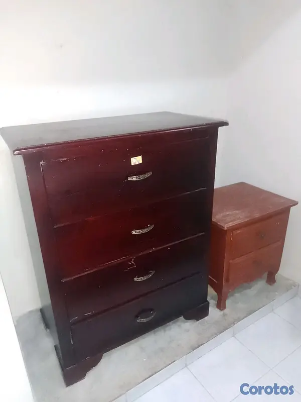 muebles y colchones - Colchón ortopédico + base + cajón de madera preciosa + 1 mesita de noche. 2