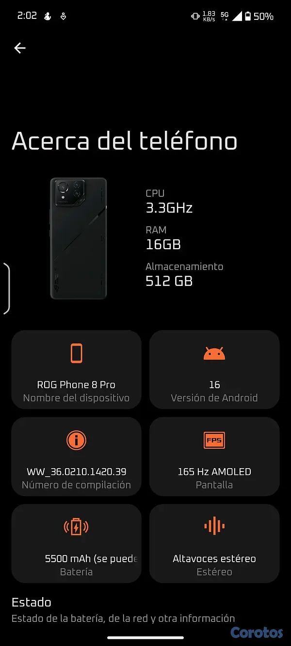 celulares y tabletas - Rog phone 8 pro  3
