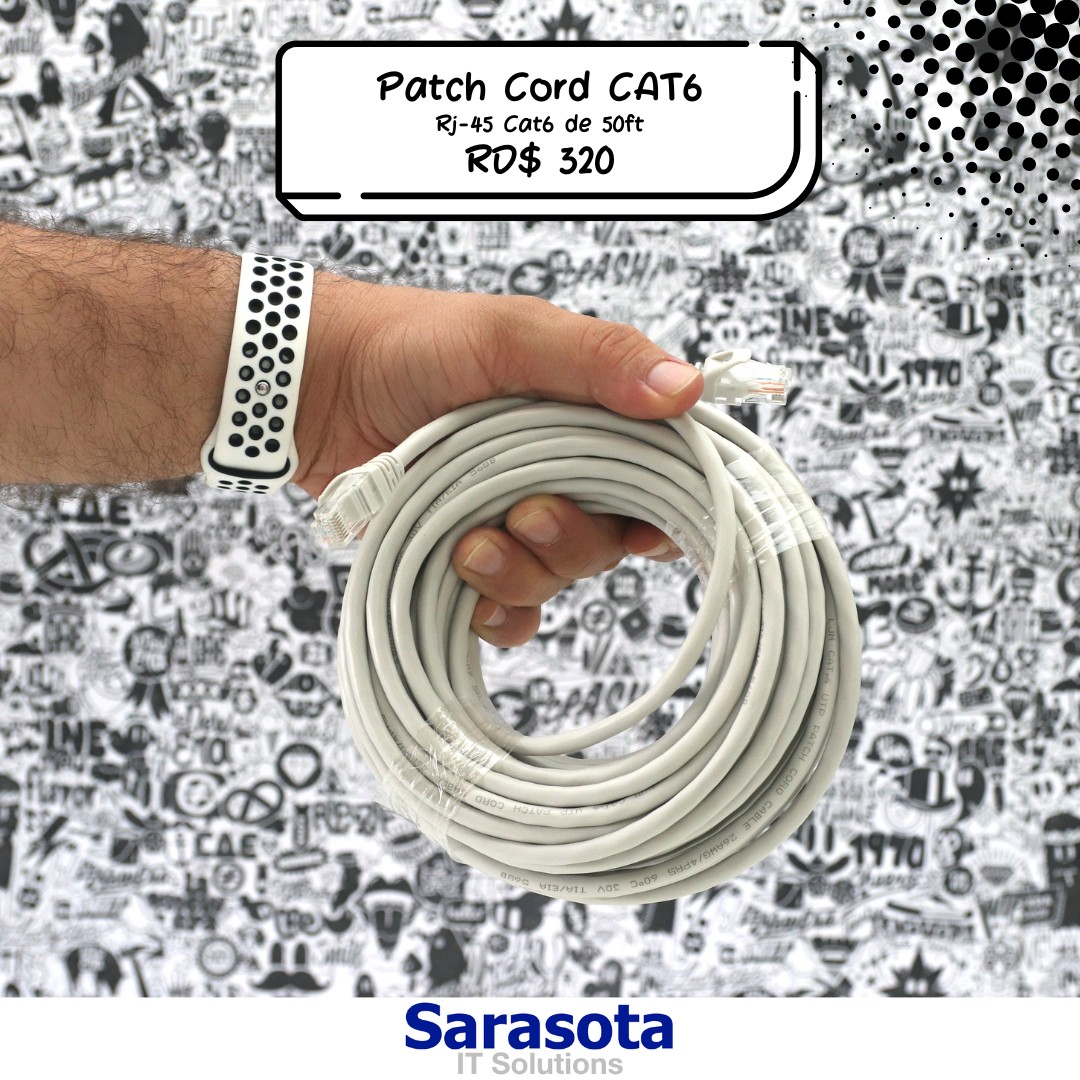accesorios para electronica - Patch Cord RJ45 CAT6 de 50 pies (Somos Sarasota)