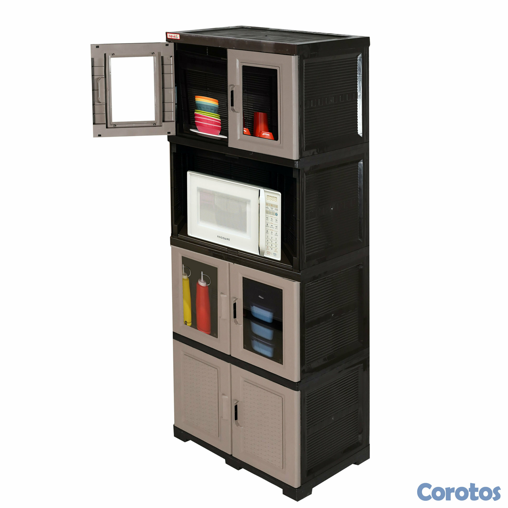 muebles y colchones - Estante multiusos, platico, 4 compartimientos 7