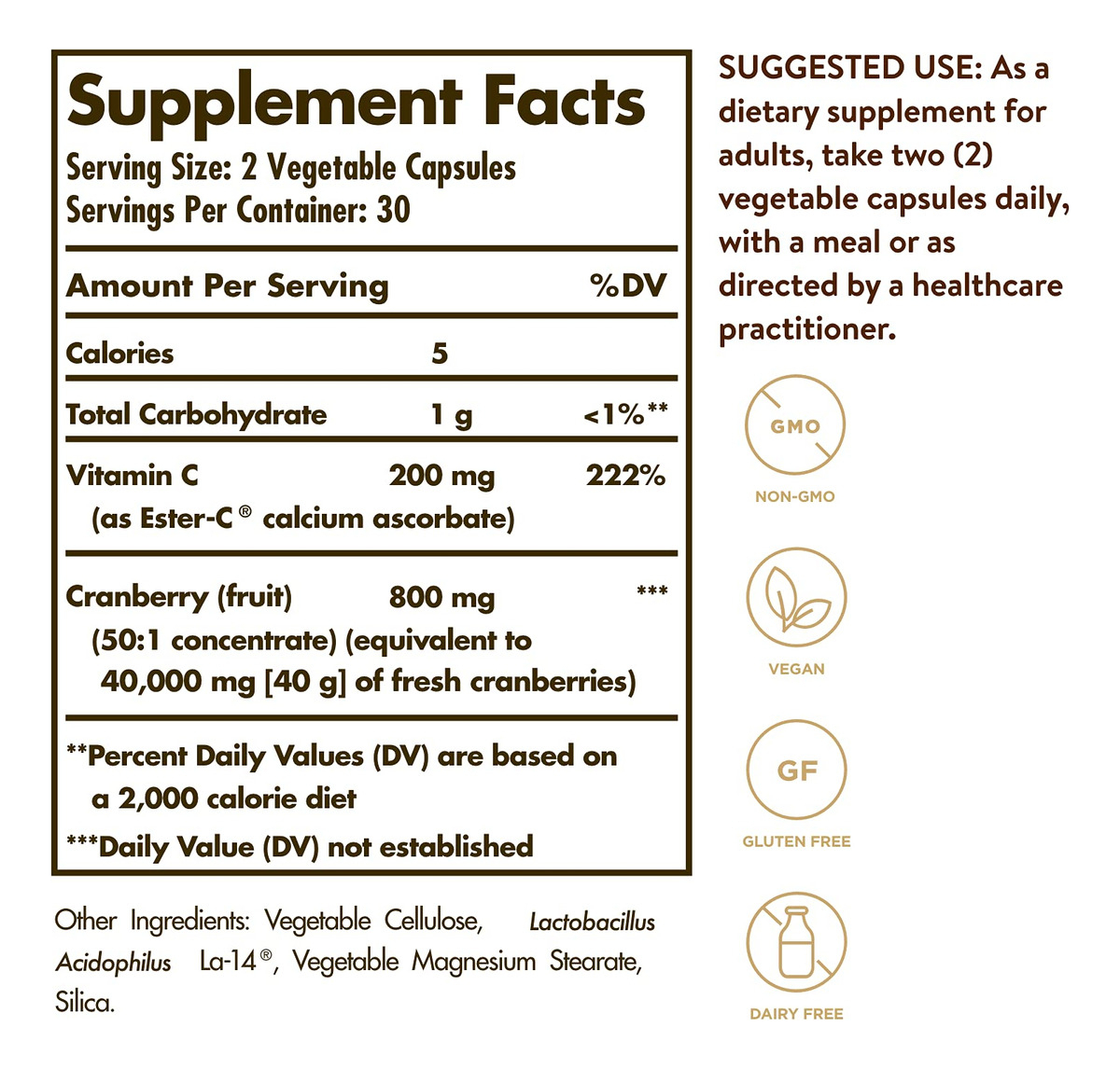 Salud y Equipamiento Médico - Solgar Cran Flora Con Probioticos Plus Ester-c 60 Capsulas 2
