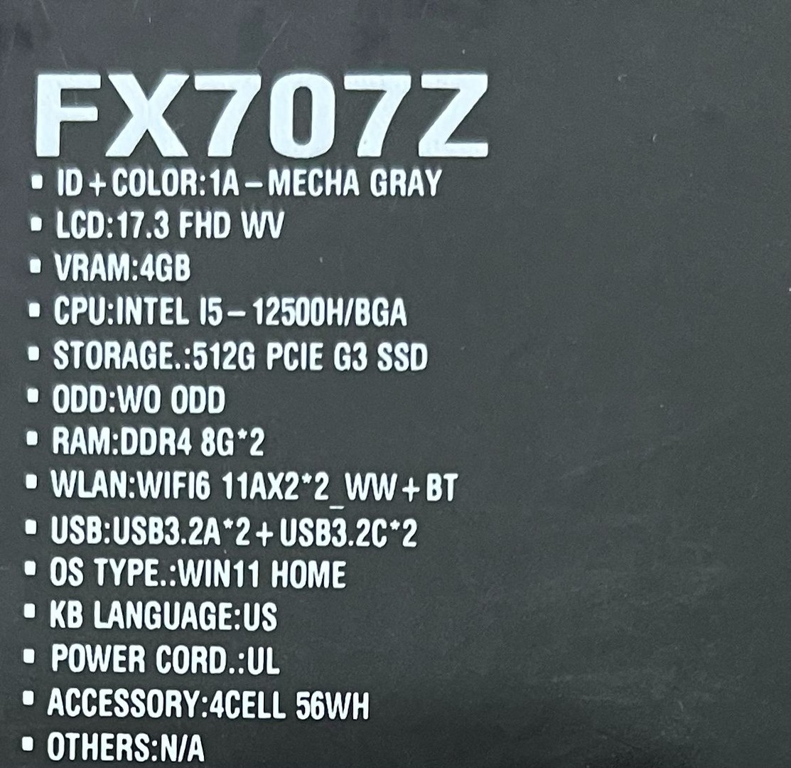 computadoras y laptops - ASUS TUF GAMING FX707Z 12ava GENERACION SELLADA  3