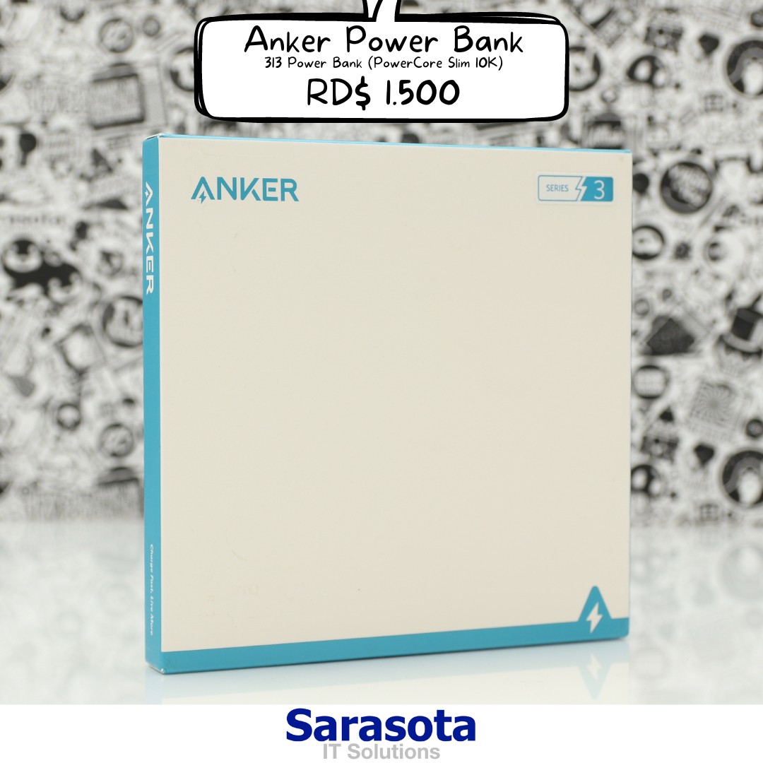 accesorios para electronica - Anker 313 Power Bank (PowerCore Slim 10K) Somos Sarasota