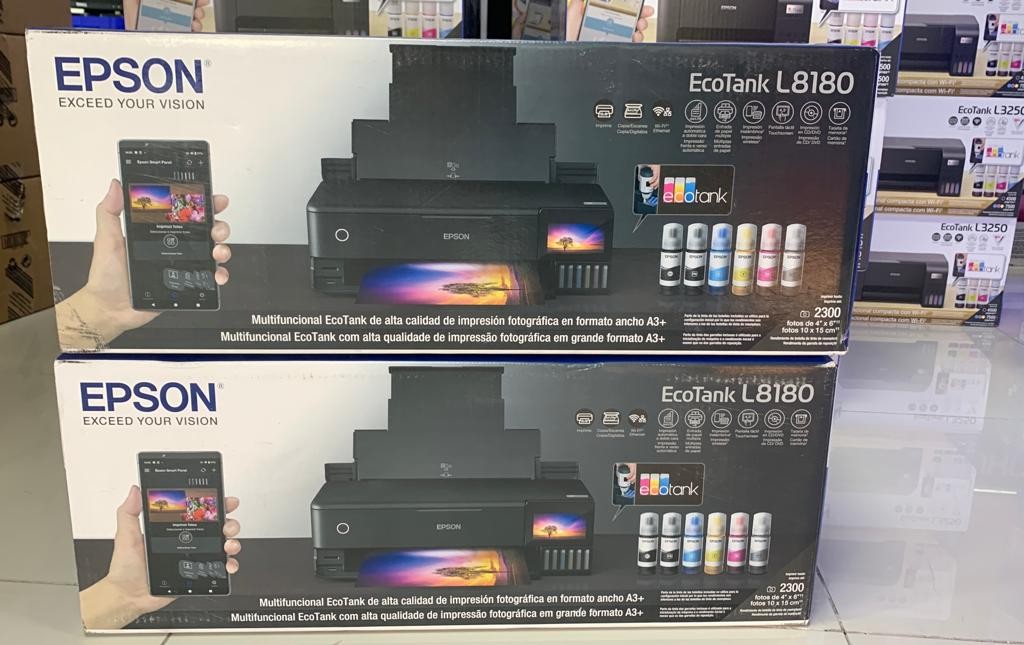 impresoras y scanners - Impresora inalámbrica fotográfica multifuncional 3 en 1 Epson EcoTank L8180 