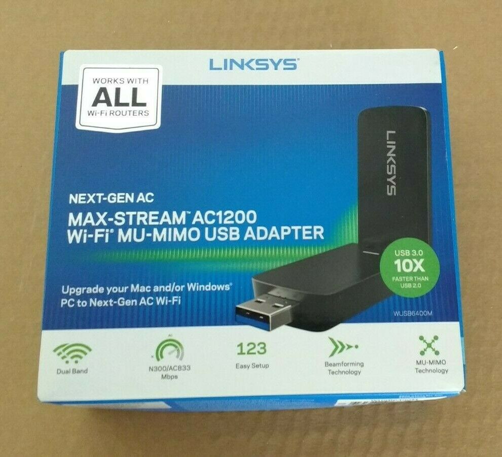 otros electronicos - Adaptador Wifi USB MU-MIMO AC1200 Linksys WUSB6400 0