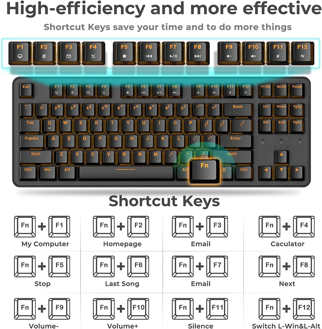 computadoras y laptops - Teclado Mecánico DAREU Switch ROJO 60 porciento