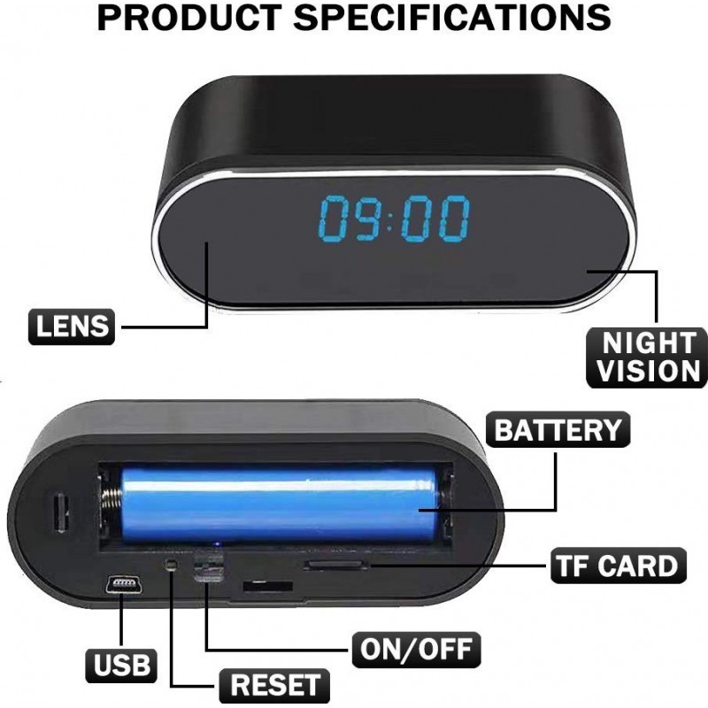 camaras y audio - Camara wifi tipo reloj recargable 2