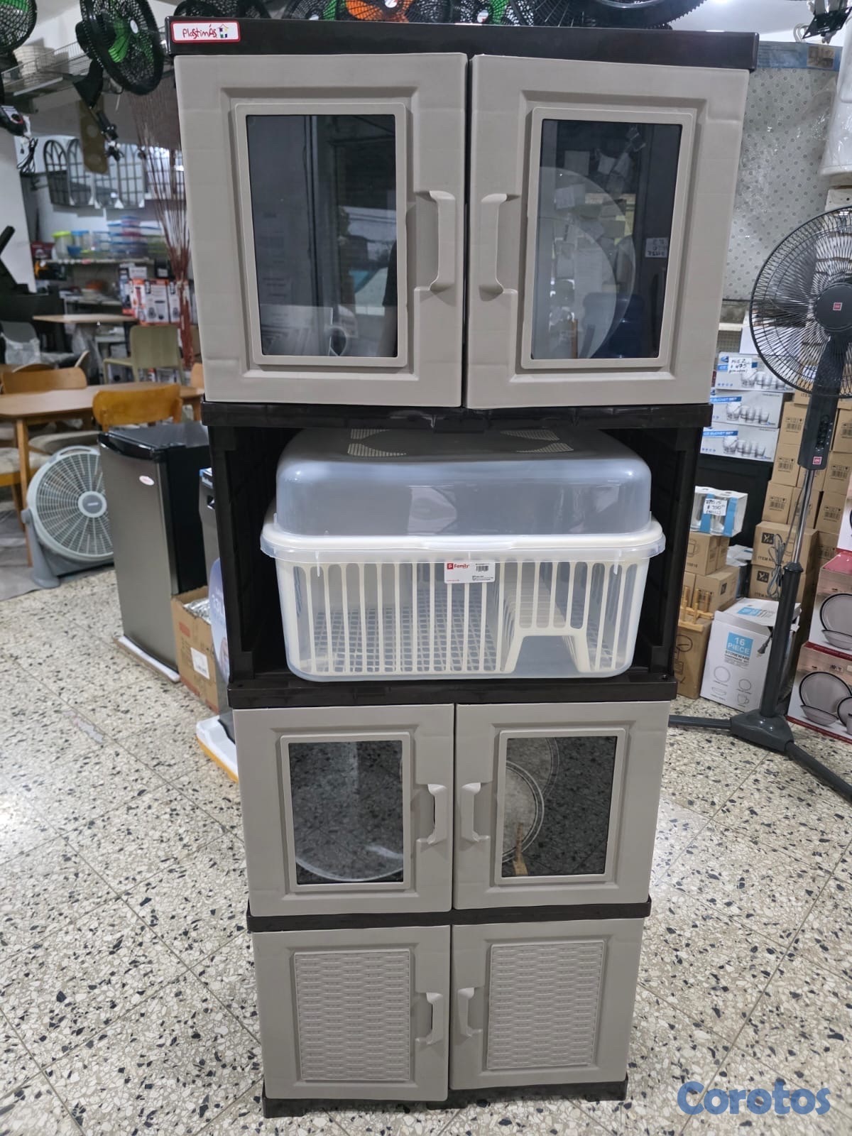 muebles y colchones - Estante multiusos, platico, 4 compartimientos 8