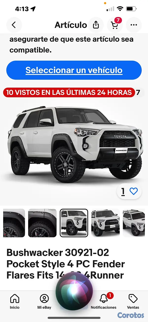 jeepetas y camionetas - vendo flares deportivos de 4 runner nuevos en su plástico negros para proteger  5