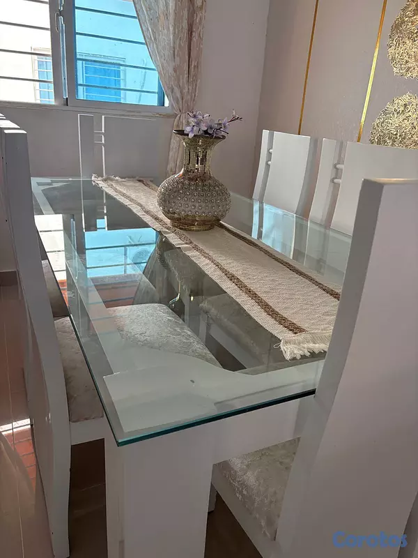 decoración y accesorios - Comedor de 6 sillas de roble laqueado  4