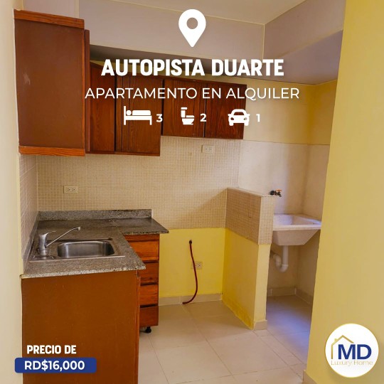 apartamentos - Alquiler de Apartamento ubicado en Autopista Duarte