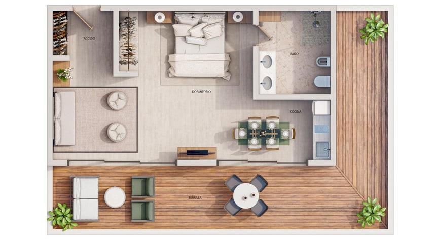 apartamentos - Proyecto en venta La Romana #23-287 un dormitorio, balcón, piscina. muelle propi 1