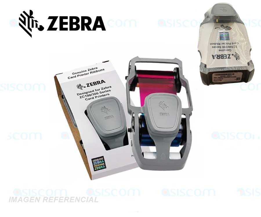 impresoras y scanners - CINTA DE COLOR ZEBRA  ZC100 & ZC300, COLOR YMCKO, RENDIMIENTO DE 200 IMPRESIONES