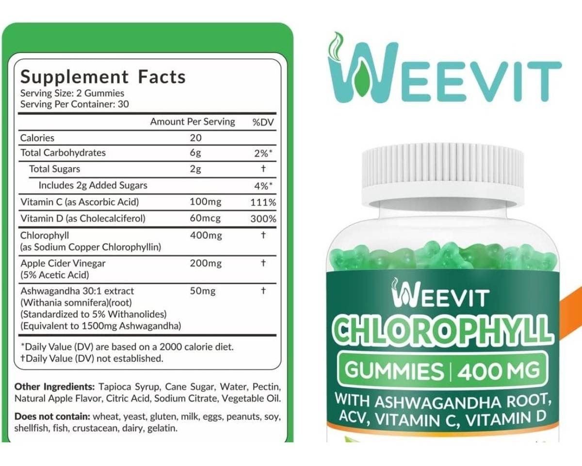 Salud y Equipamiento Médico - Clorofila 60 Gum 400 Mg Weevit 2