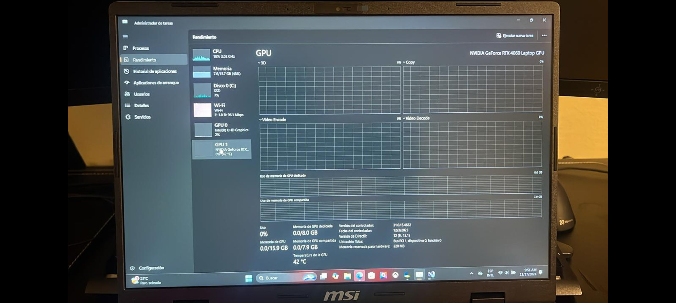 computadoras y laptops - [Oportunidad] laptop MSI Sword 16HX | I7 13TH | 16GB DDR5 | 1 TB SSD | RTX 4060 8