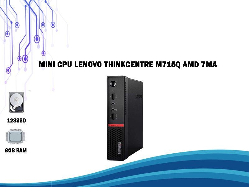 computadoras y laptops - Mini CPU  Lenovo ThinkCentre M715q  AMD  128 SSD DE DISCO SOLIDO GB 8GB RAM 7ma 