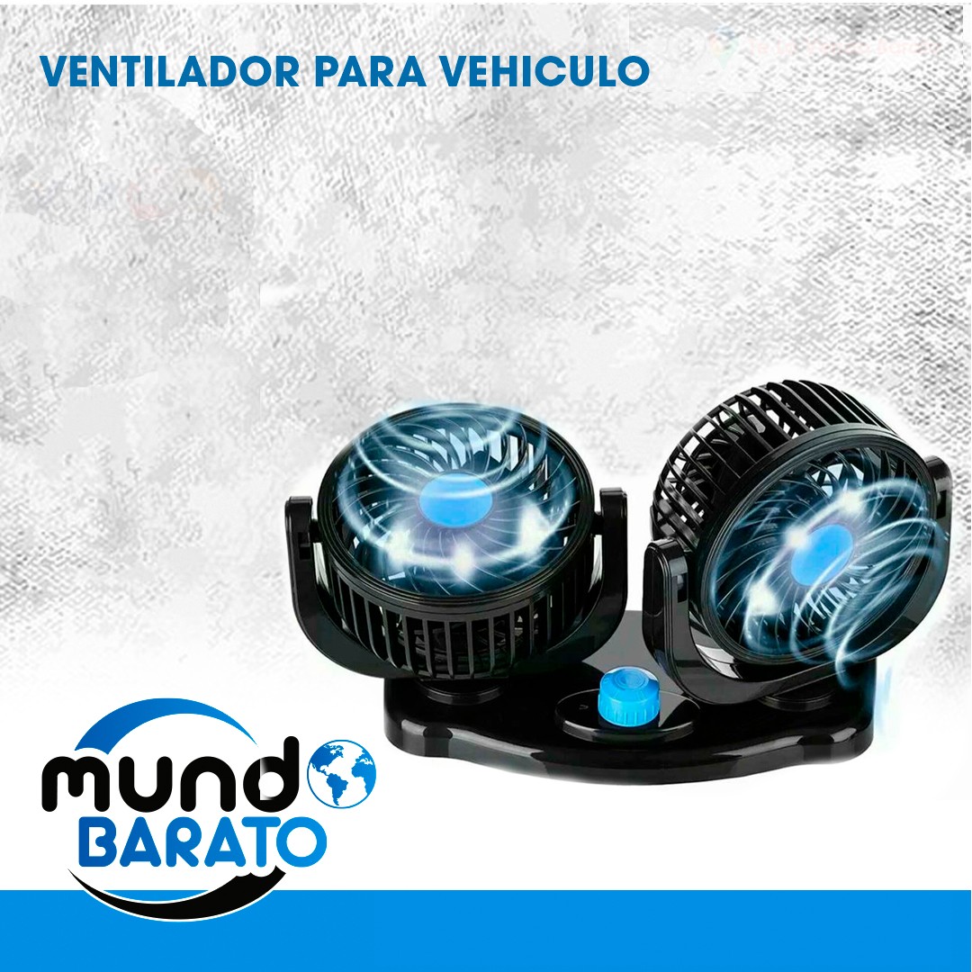 accesorios para electronica - Ventilador doble para Carro Vehiculo 2 velocidades 12 voltios abanico