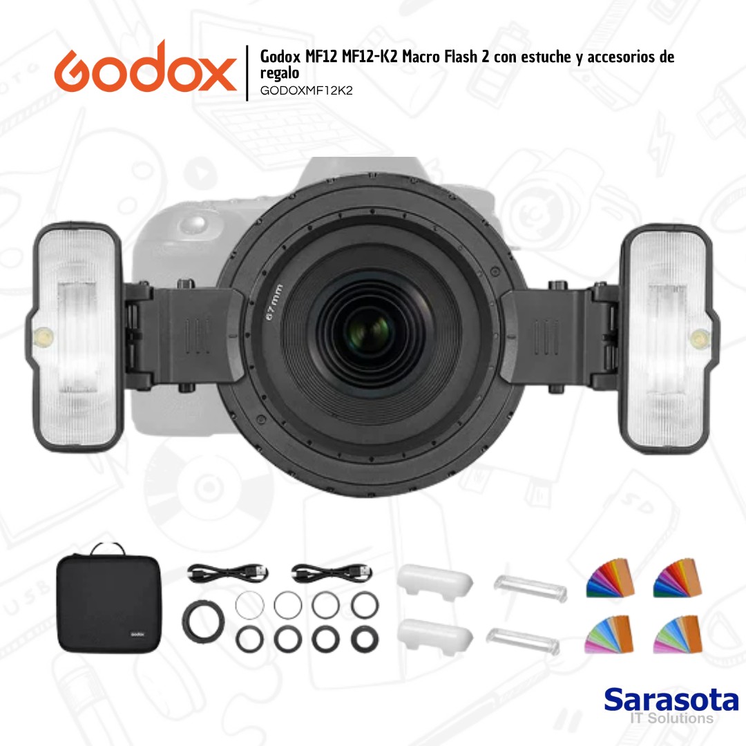 accesorios para electronica - Godox MF12 MF12-K2 Macro Flash 2 + accesorios  2