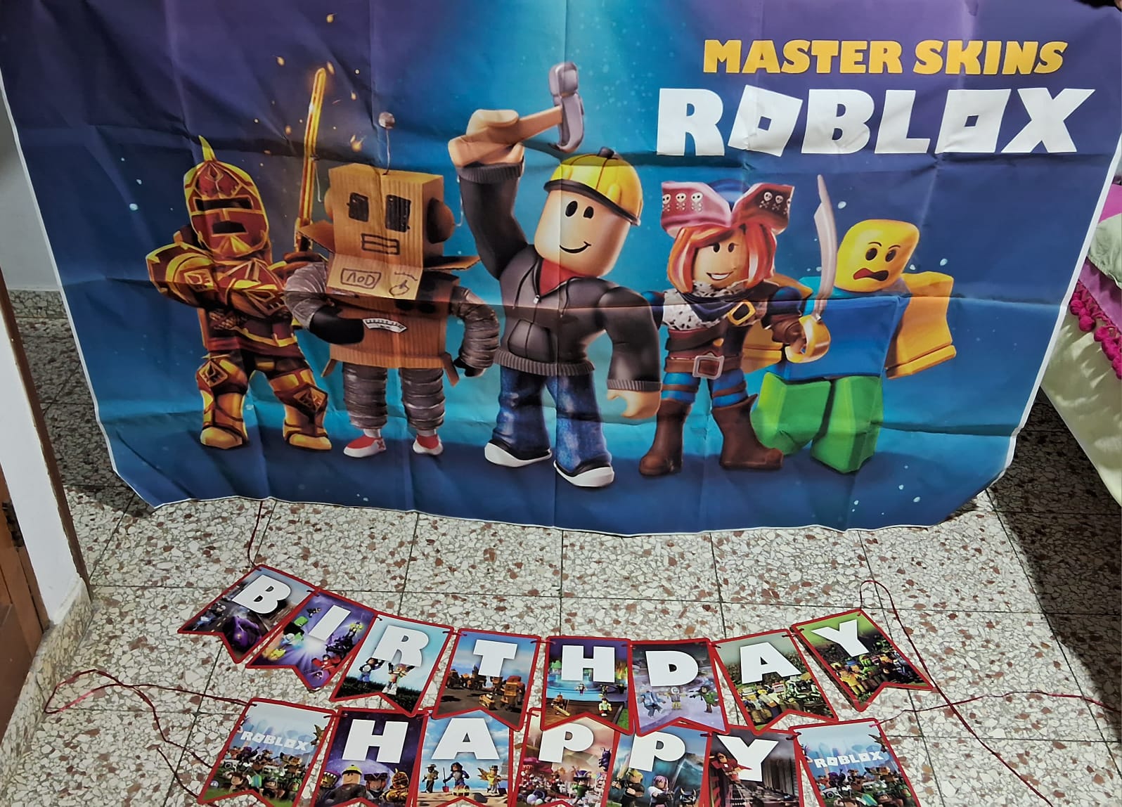 accesorios - Roblox cumpleaños: Telón y Pancarta
