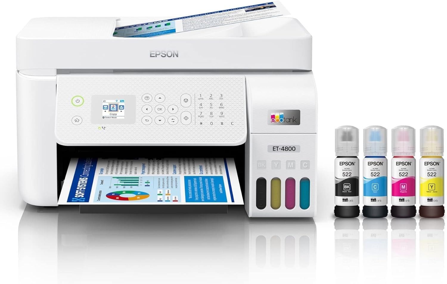 impresoras y scanners - Epson EcoTank ET-4800 Impresora Multifuncional, ADF y Fax, WIFI, USB, Enthernet 1