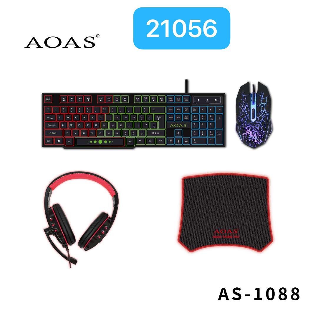 accesorios para electronica - Kit de Gamer Juego Combo Teclado + Mouse + Audifonos + Mouse pad gaming 6