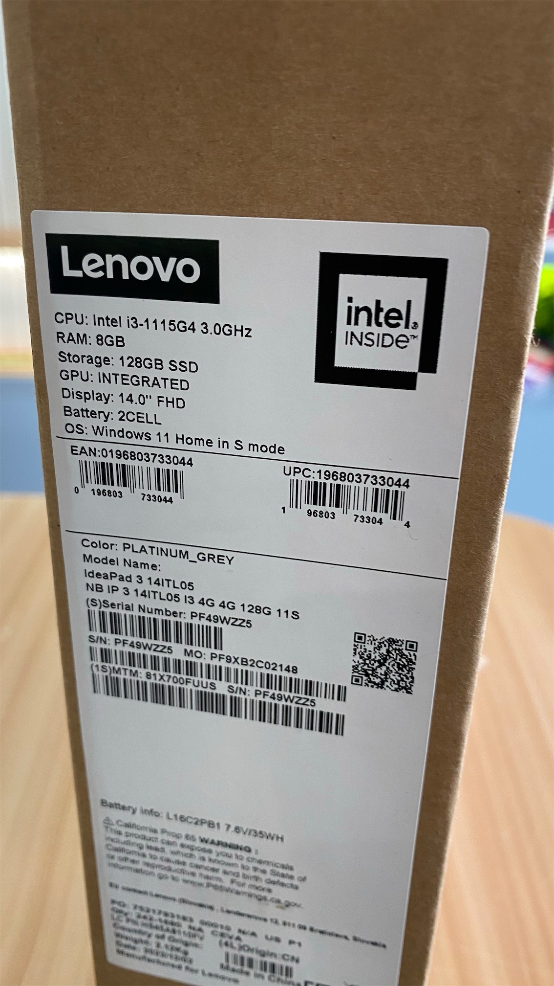 computadoras y laptops - Laptop lenovo ideapad 3 i3 11th 8gb de ram 128Gb SSD 14 pulgada 8