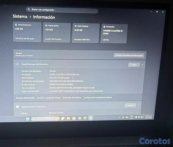 computadoras y laptops - LENOVO IDEAPAD 3 SLIM  4