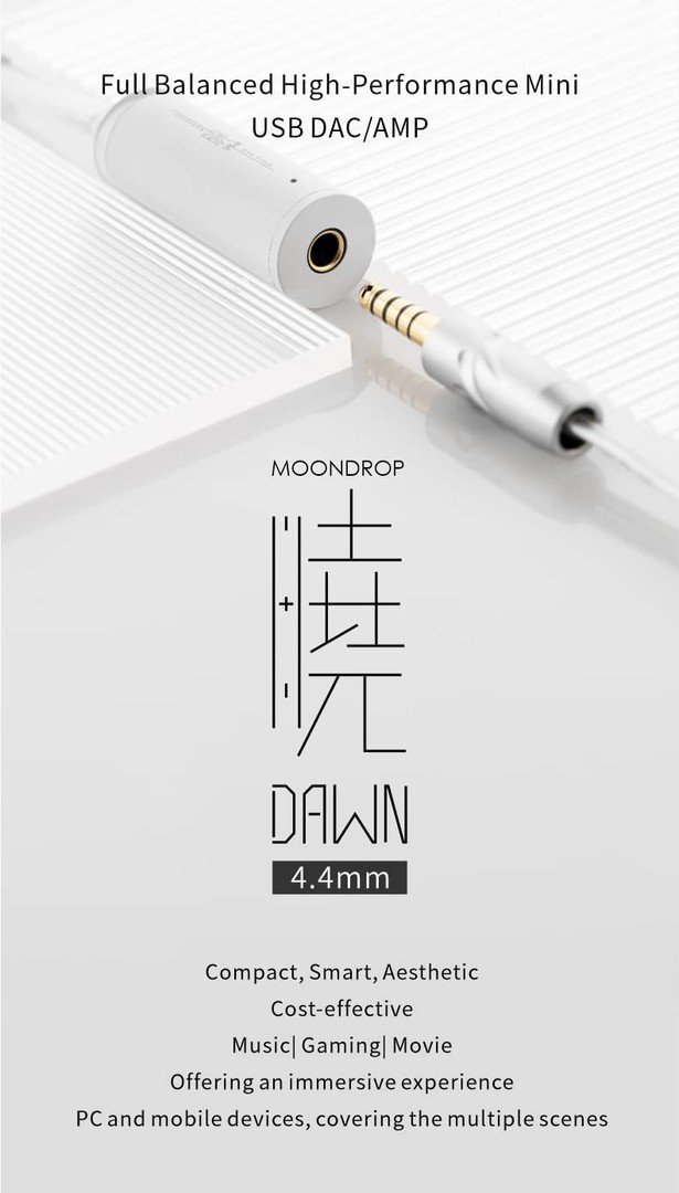 camaras y audio - Dongle Moondrop Dawn USB DAC/AMP 32 bits/768kHz DSD256 4.4mm USB-C 2