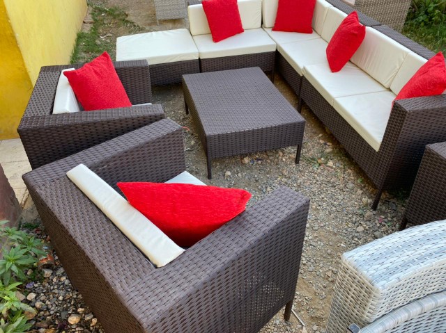 muebles y colchones - Muebles en ele en mimbre sintético 1