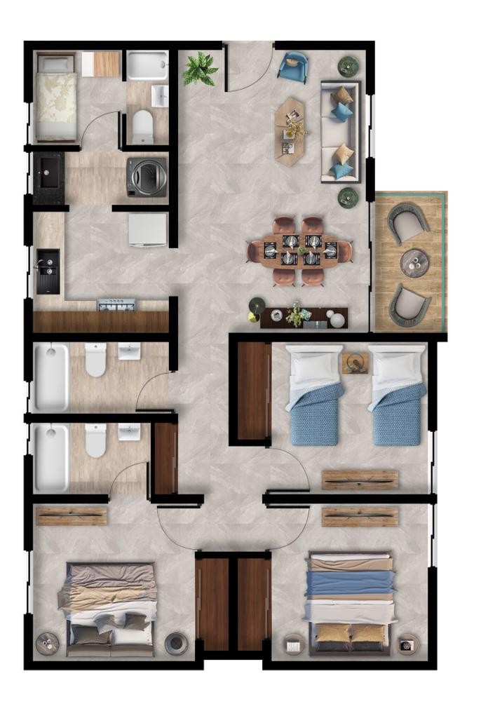 apartamentos - Apartamentos en planos en Las Américas, Los Frailes 2