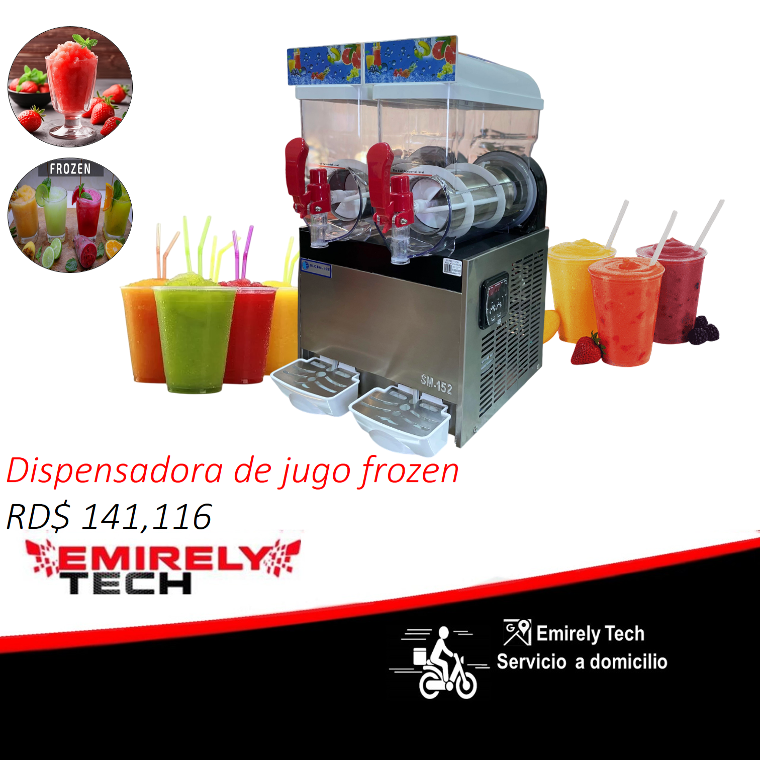 equipos profesionales - Dispensador de jugo frozen yunyun granizado 30litr 0