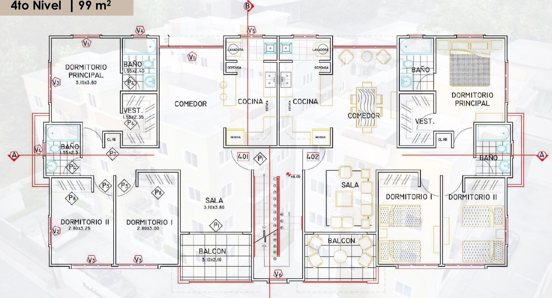 apartamentos - Novedoso proyecto conformado por Tres edificios de Tres Habitaciones. 7