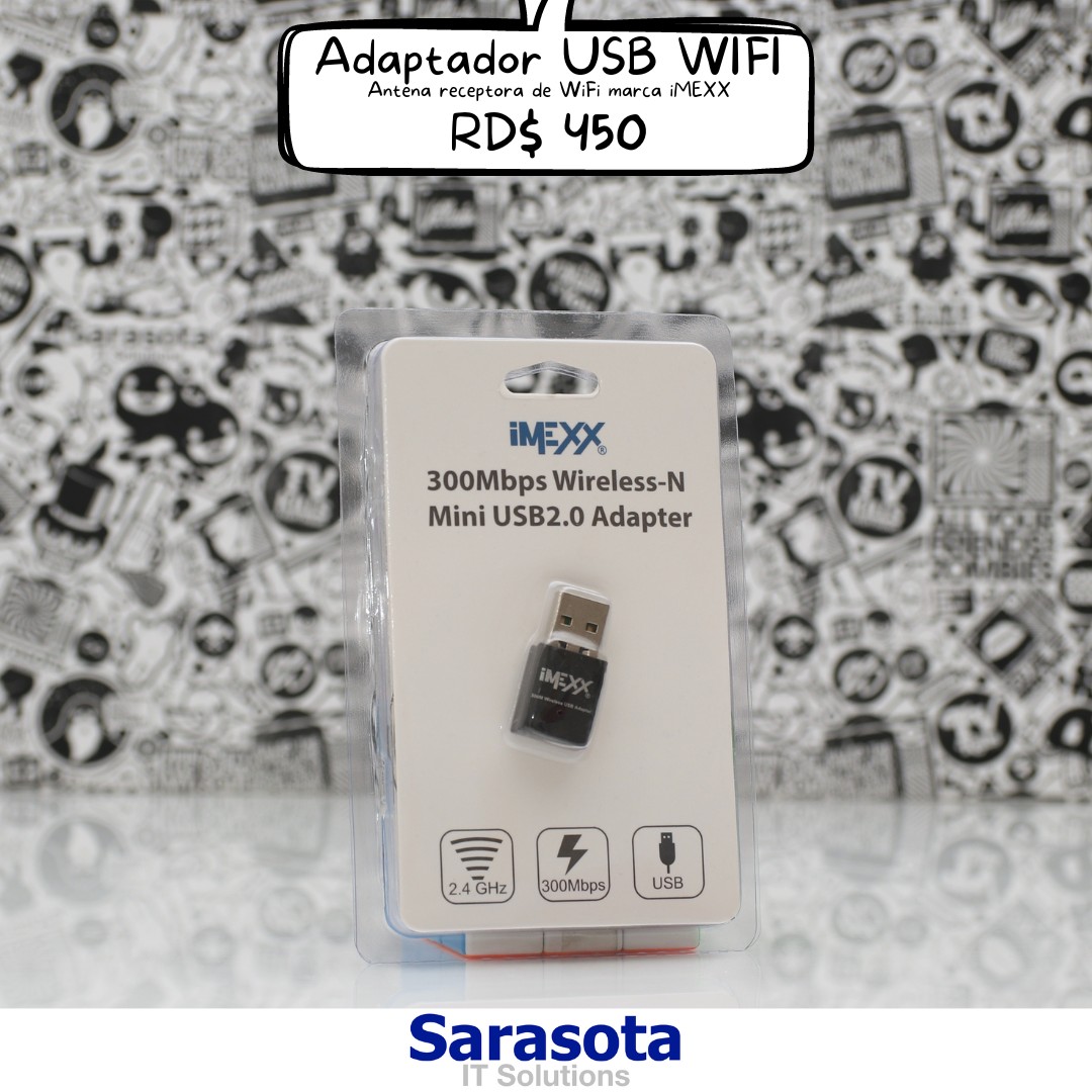 accesorios para electronica - Antena USB receptora de WiFi marca iMEXX
