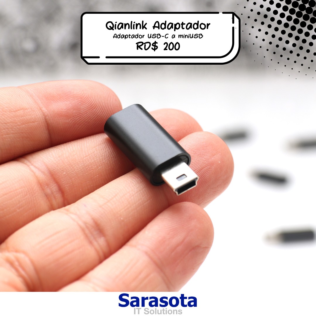 accesorios para electronica - Adaptador de USB-C a miniUSB marca Qianlink