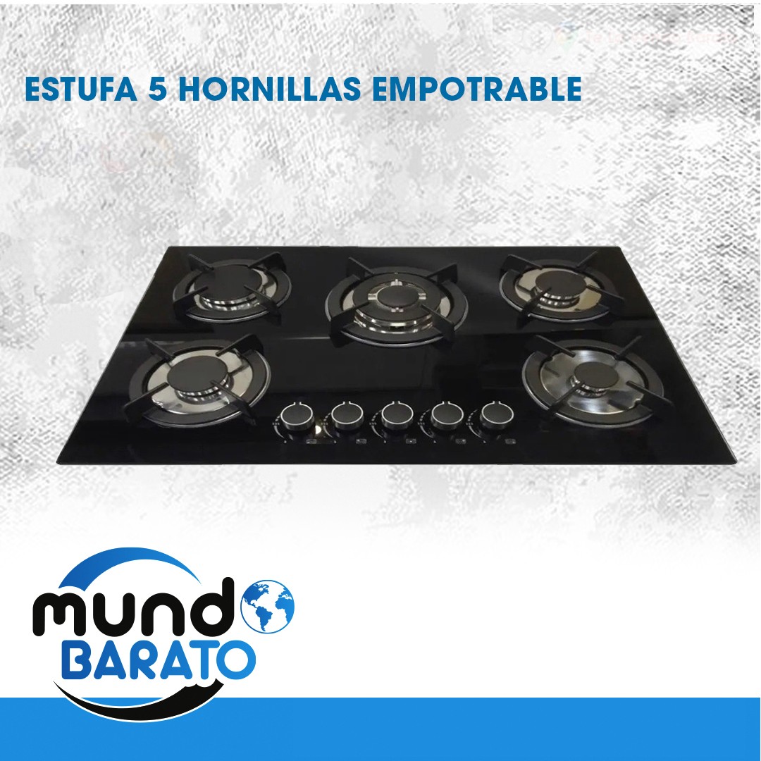 cocina - Estufa Empotrable Cristal Templado Vitrocristal Gas 5 Quemadores Cocina 1