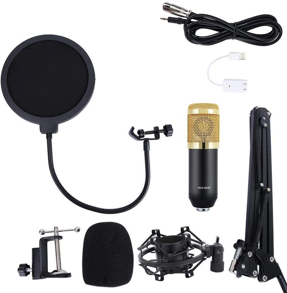 otros electronicos - Microfono Condensador Profesional de estudio kit  grabación pedestal tripod BM80 6