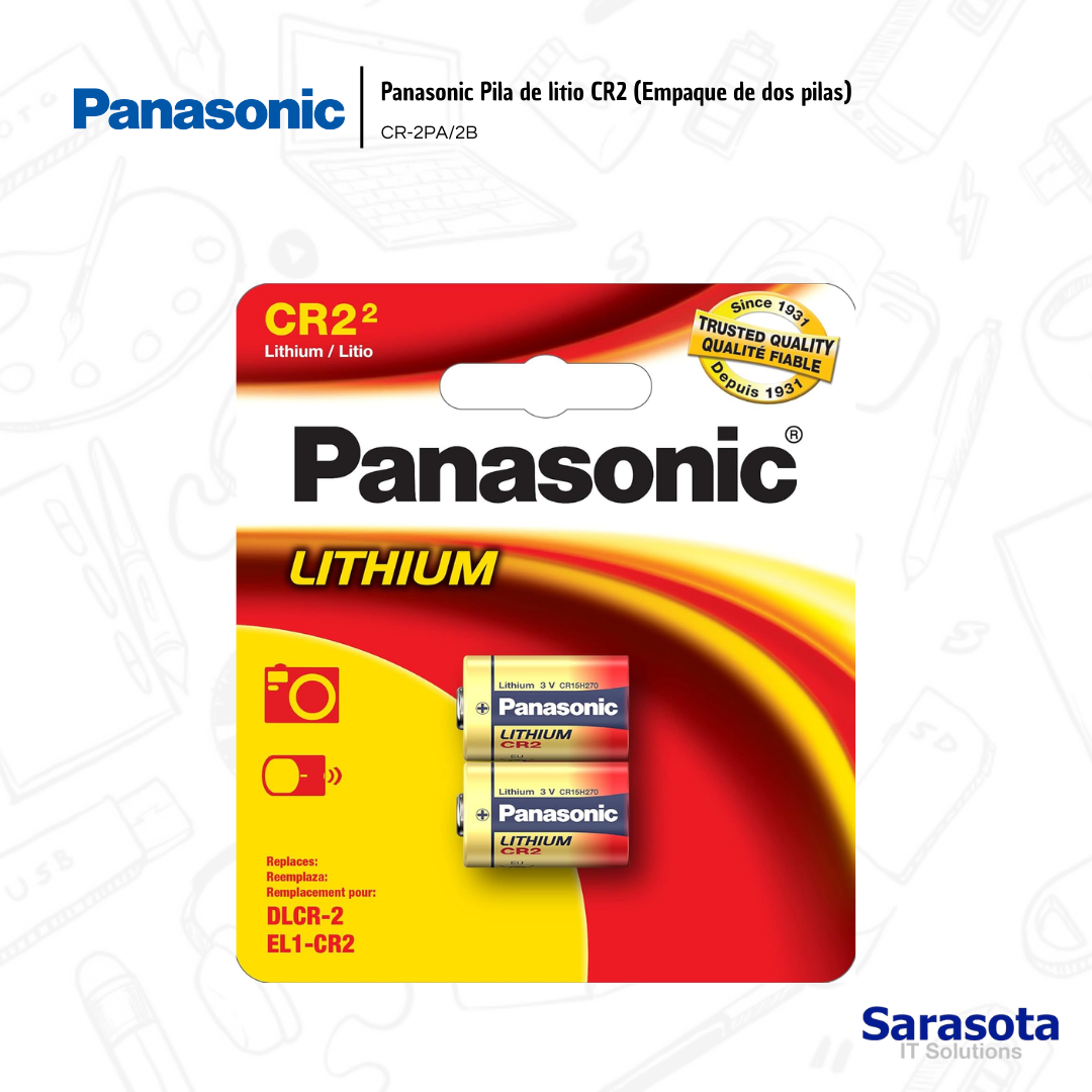 accesorios para electronica - Pila de litio CR2 (Empaque de dos pilas) Panasonic
