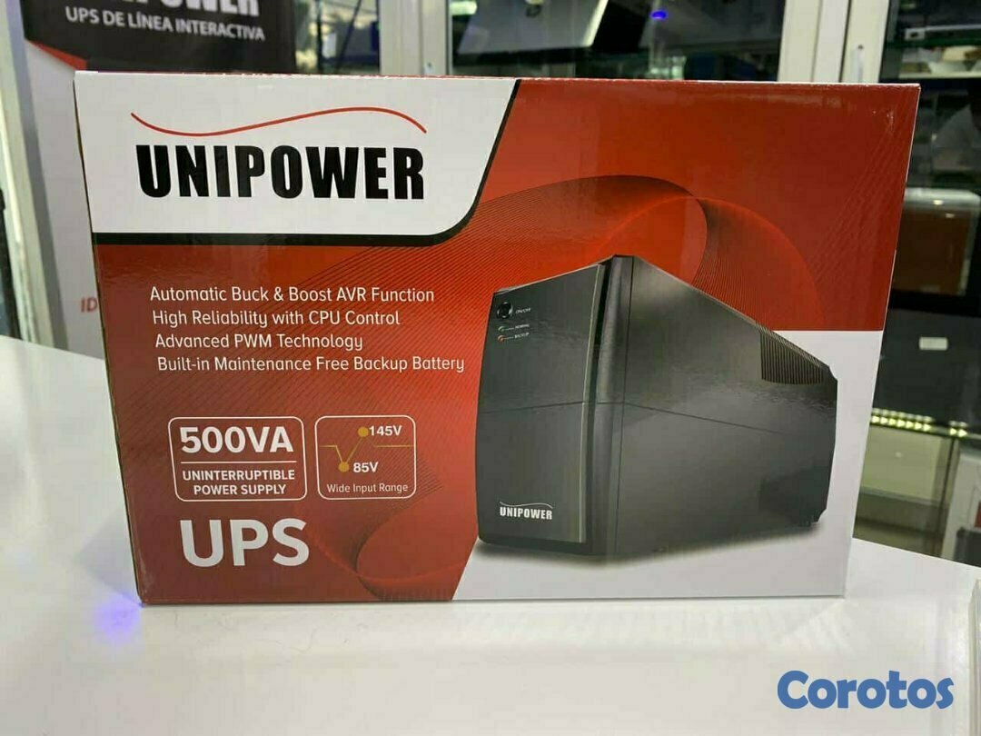 computadoras y laptops - UPS UNIPOWER DE 500VA REGULADOR INTEGRADO, TRABAJA CON PLANTA Y / INVERSOR 1