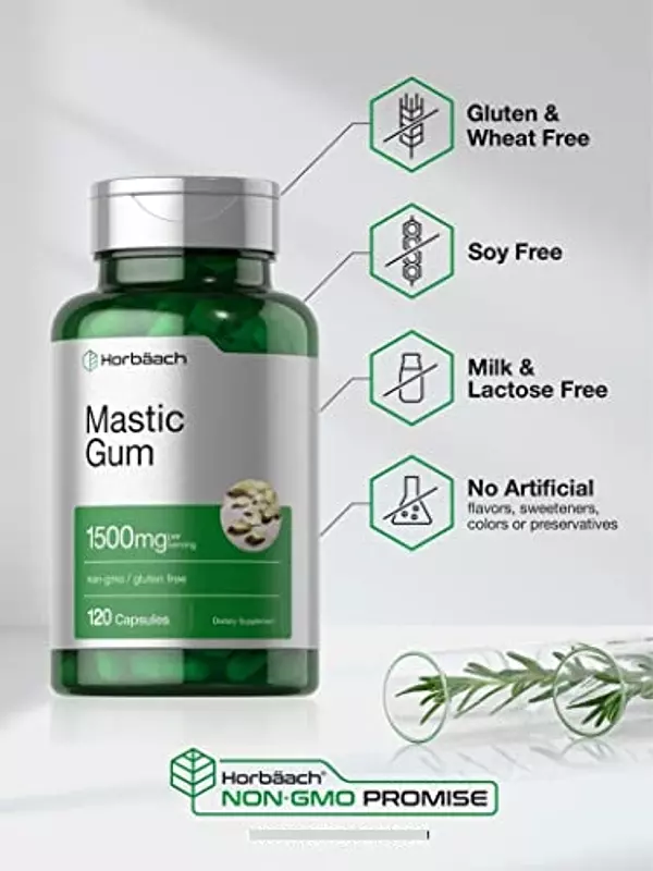 Salud y Equipamiento Médico - Mastic Gum 1500mg 100cap Horbaach 4